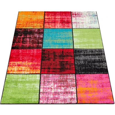 Abbildung von Paco Home Teppich &quot;ECE 952&quot;, rechteckig, Kurzflor, modernes Karo Design, ideal im Wohnzimmer &amp; Schlafzimmer