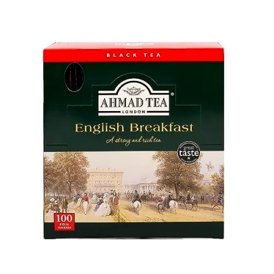 Abbildung von Ahmad Tea English Breakfast Schwarzer Frühstückstee Assam &amp; Ceylon Tee Einzeln Verpackte, Aromaversiegelte Teebeutel mit 2g pro Portion 100 Band