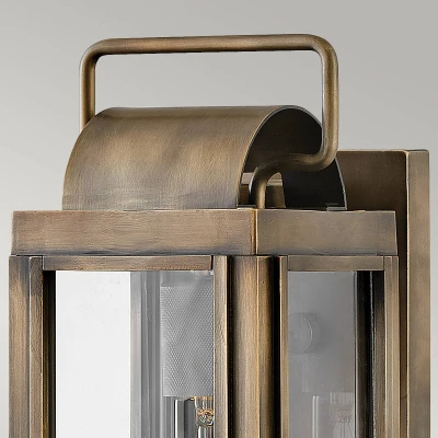 Abbildung von Hinkley HK Sag Harbor S BU Wandleuchte E27 40W IP44 Aluminium, klares Glas; Bronze brüniert lackiert L:19cm B:14cm Ø14cm dimmbar