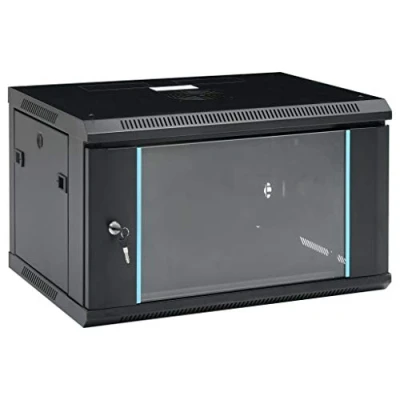 Abbildung von vidaXL 6U Netzwerkschrank Wandmontage Abnehmbare Seitenteile Serverschrank Wandschrank Schrank Wandgehäuse 19&quot; IP20 600x450x375mm 70kg