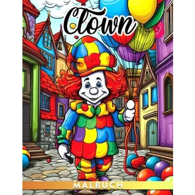Abbildung von Clown Malbuch: 30 illustrierte Ausmalbilder mit Staatsmotiven für Kunstliebhaber, perfekt als Geschenk jeden Anlass wie Geburtstage, Feiertage und mehr!