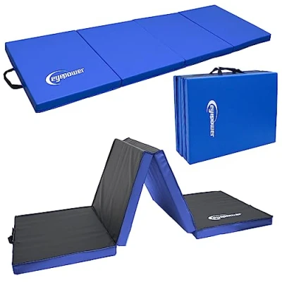 Abbildung von eyepower Fitnessmatte 180x60 Klappbare Gymnastikmatte 5cm dicke Matte, Weichbodenmatte mint