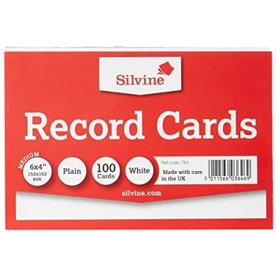 Abbildung von Silvine Karteikarten, 152 x 102 mm, einfarbig, 100 Stück, Farbe: Weiß