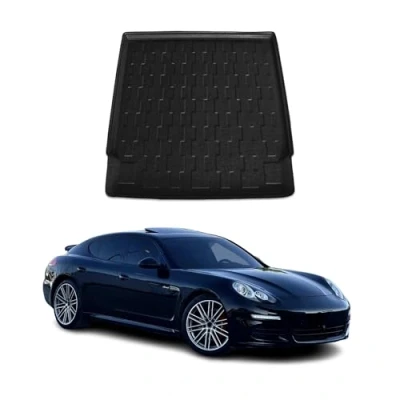 Abbildung von OMAC Kofferraumwanne Laderaumwanne kompatibel mit Porsche Panamera 2010 2016 Gummi TPE Schwarz