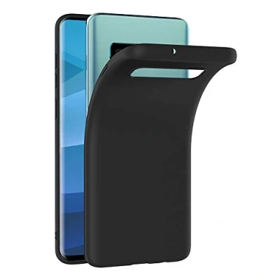 Abbildung von AICEK Compatible Samsung Galaxy S10+ Hülle, Schwarz Silikon Schutzhülle S10 Plus Case TPU Bumper Handyhülle