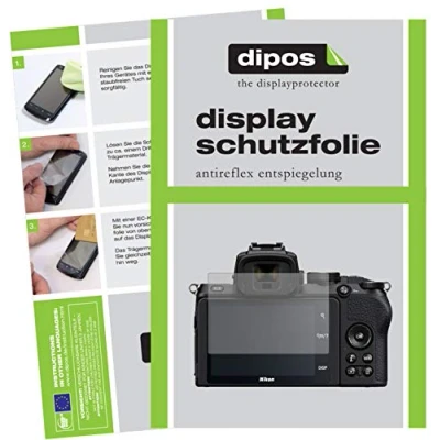 Abbildung von dipos I 2X Schutzfolie matt kompatibel mit Nikon Z50 Folie Displayschutzfolie