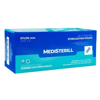 Abbildung von 200 Stück Selbstdichtender Sterilisationsbeutel, PVC Dentalsterilisationsbeutel Beutel Autoklaven Sterilisatorbeutel für Reinigungswerkzeuge (5,7x13 cm)