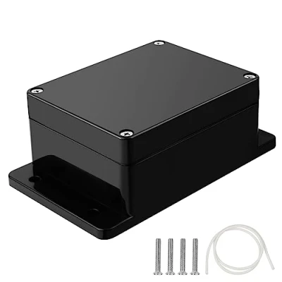 Abbildung von Therlan Abzweigdose Schwarz Wasserdichtes IP65, Klein Anschlussdose ABS Gehäuse Elektronik Abzweigkasten Verteilerdose IP65 Kunststoffgehäuse Außen Wasserdicht 115 * 90 55 mm