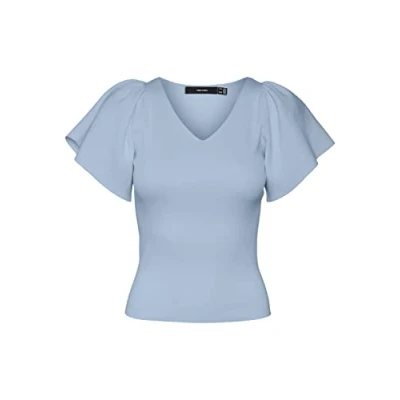Abbildung von Vero Moda Women&#039;s VMGINNY SS V Neck NOOS Pullover, Skyway, M