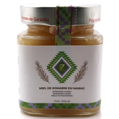 Abbildung von Zayti Honig Rosmarin aus Marokko 300 g cremig ein seltener und einzigartiger 100 % natürlich, geerntet in der Region Souss Massa Draa