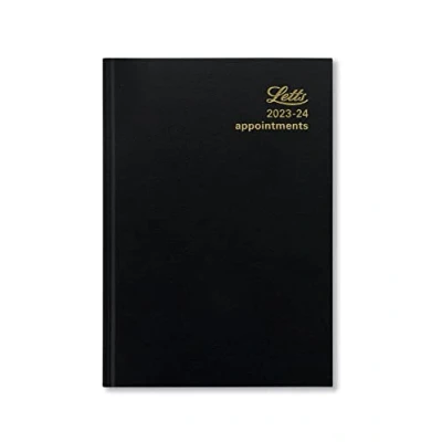 Abbildung von Letts Standard A6 akademisches Tagebuch 2023/2024 Tagesansicht mit Terminplaner, Schwarz