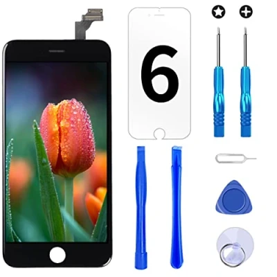 Abbildung von Brinonac Für iPhone 6 Display LCD Touchscreen Digitizer Ersatz Bildschirm Front Komplettes Glas mit Werkzeug und Schutzfolie (4,7&quot;, Schwarz)