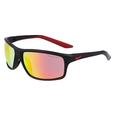 Abbildung von Nike Unisex Adrenaline 22 M DV2155 Sunglasses, 010 Matte Black/Red Mirror, 7 7/8