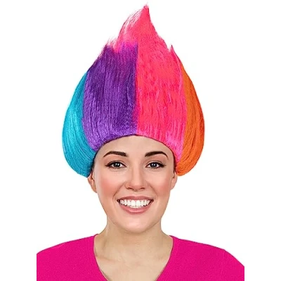 Abbildung von Funidelia Perücke regenbogenfarben Trolls für Herren und Damen Trolls, Film Serien Zubehör Erwachsene, Kostüm Bunt