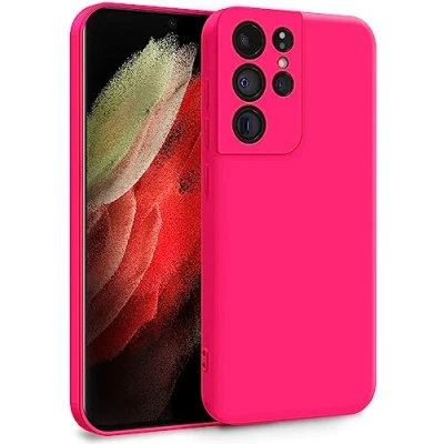 Abbildung von MyGadget Hülle für Samsung Galaxy S21 Ultra Zweilagige Handyhülle mit Kameraschutz Cover Innenfutter &amp; Silikon außen Pink