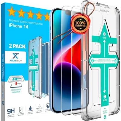 Abbildung von XeloTech Schutzglas für iPhone 14 DisplaySchutz Unsichtbar auf dem Handy [9H Hartglas] Panzerschutz