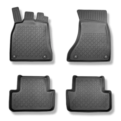 Abbildung von Mossa TPE Fußmatten Auto kompatibel mit Audi A4 B8 Avant (04.2008 10.2015) schwarz Automatten Autoteppiche G