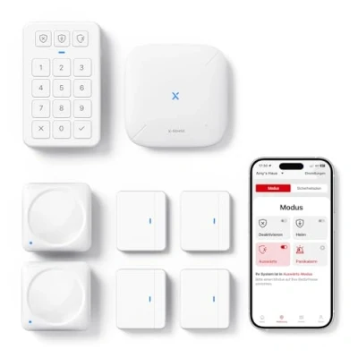Abbildung von X Sense Smart Home Sicherheitssystem AS08, Alarmanlage für Tür und Fenster, Codeschloss die Haustür mit App, funktioniert Alexa, Fenstersensoren, Bewegungsmeldern, Keypad