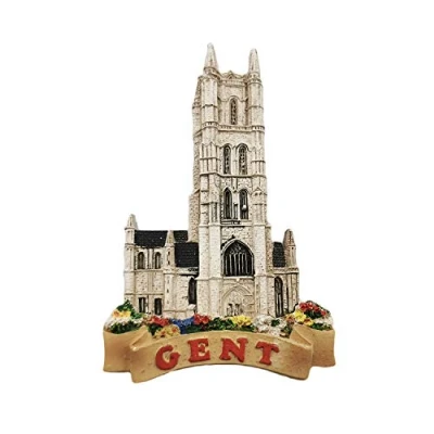 Abbildung von Gent Belgien 3D St.Baafskathedraal Kühlschrankmagnet Travel Sticker Souvenirs, Home &amp; Kitchen Decoration aus China