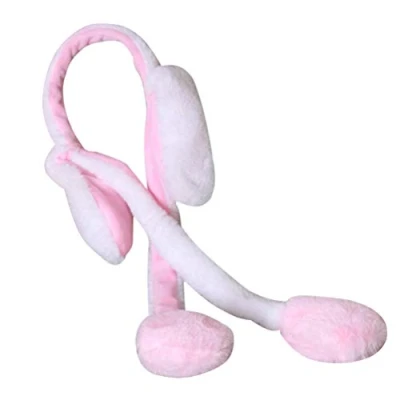 Abbildung von Toyvian Bewegliche Ohren Stirnband Hasenohren Kopfbedeckungen Warmes Hasenhaar Schleifenhaarzusatz Ostern Liefert Neujahrsparty Foto Prop