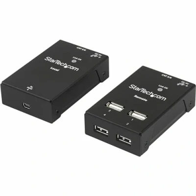 Abbildung von StarTech.com 4 Port USB 2.0 über Cat5 oder Cat6 Extender bis zu 40m Cat 5/Cat 6 Kosteneffektive / Kompakte Verlängerung (USB2004EXTV)