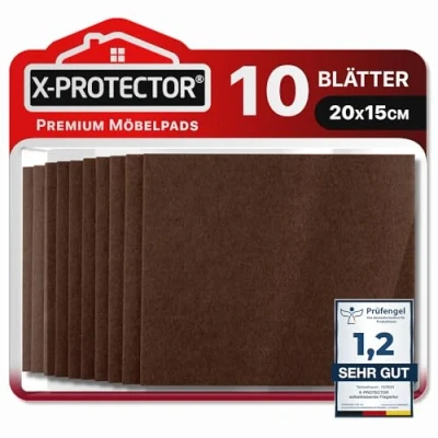 Abbildung von x Protector Filzgleiter 10 Stück 20 15 0.5 cm Prämie Möbelgleiter Braun Filz Selbstklebend Bodenschoner für Stühle Große Menge an Schützen Sie Ihre Böden