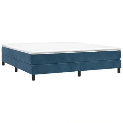 Abbildung von vidaXL Bettgestell, Polsterbett Bett für Schlafzimmer, Bettrahmen mit Lattenrost Stützbeinen, Schlafzimmerbett Doppelbett, Dunkelblau 180x200cm Samt