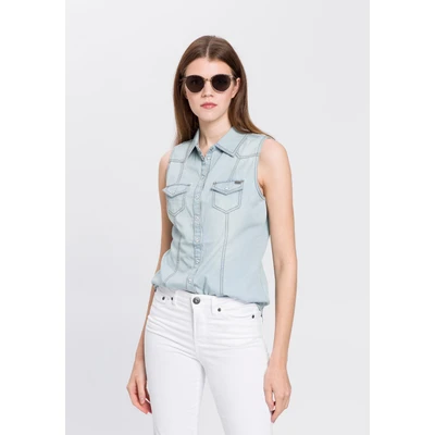 Abbildung von Arizona Jeansbluse, mit Knöpfen in Perlmuttoptik
