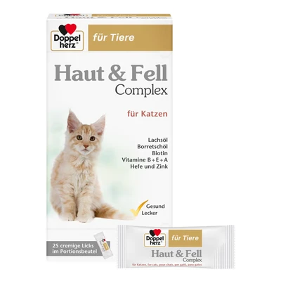 Abbildung von Doppelherz für Tiere Haut &amp; Fell Complex Katzen 25 St