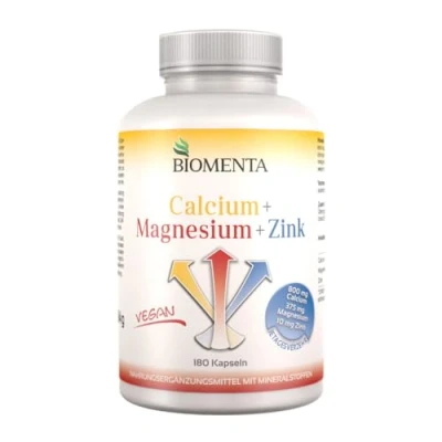 Abbildung von BIOMENTA Calcium + Magnesium Zink 180 Multimineralien Kapseln (je 100% NRV) Kapseln, 180,00 St., 184 g