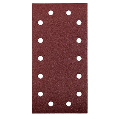 Abbildung von kwb Schleifstreifen 115x230 mm aus Edelkorund mit Körnung 40, werkzeugloser Wechsel, Vollkunstharz Verleimung und verstärktem Papierträger für den groben Schliff von Holz Metall