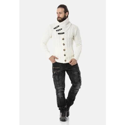Abbildung von Cipo &amp; Baxx Strickjacke, Herren, Größe: Large, Ecru