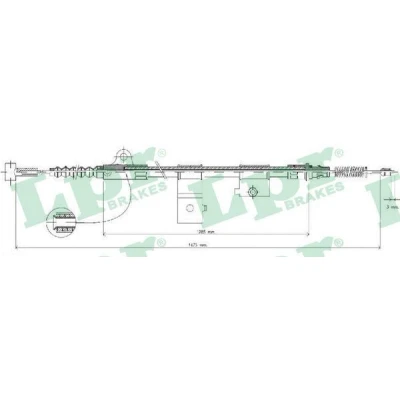 Abbildung von LPR C0513B Handbremsseil 1478/1262 Trommelbremse NISSAN: TERRANO 2, FORD: Maverick SUV