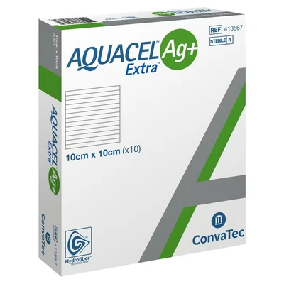 Abbildung von Aquacel Ag+ Extra 10x10 cm Kompressen 10 St