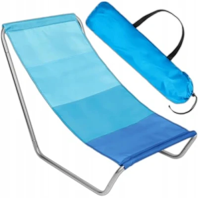 Abbildung von KRUMAD Strandliege Klappbar Leicht, Strandstuhl mit Tragetasche, Sonnenliege Leicht Faltbar, Campingstuhl Gartenstuhl Klappbar, Tragbar, Wetterfest, für Terrasse, Strand, Camping, Blautöne