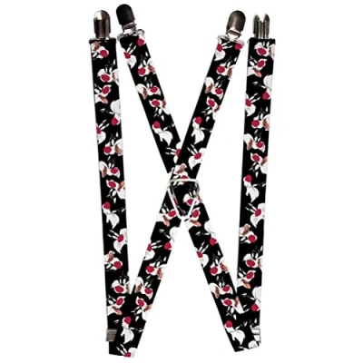 Abbildung von Buckle Down Herren Suspender Sylvester The Cat Strumpfhalter, Mehrfarbig, 9 cm x 6