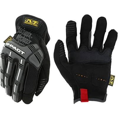Abbildung von Mechanix Wear Herren M pact® Open Cuff Handschoenen (Medium, Zwart) Handschuhe mit Stoßschutz, Schwarz/Grau, EU