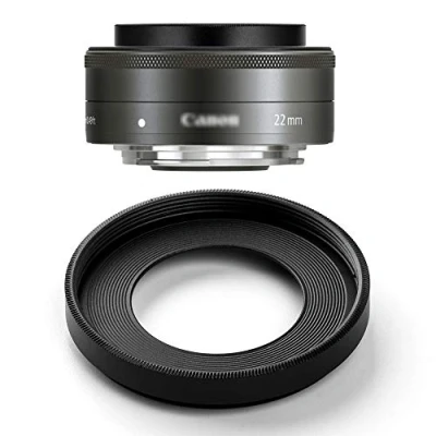 Abbildung von Fotover EW 43 Gegenlichtblende Sonnenblende Streulichtblende Ersatz kompatibel mit Canon EF M 22mm f/2 STM USM Objektiv
