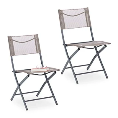 Abbildung von relaxdays Klappstuhl Gartenstuhl klappbar 2er Set