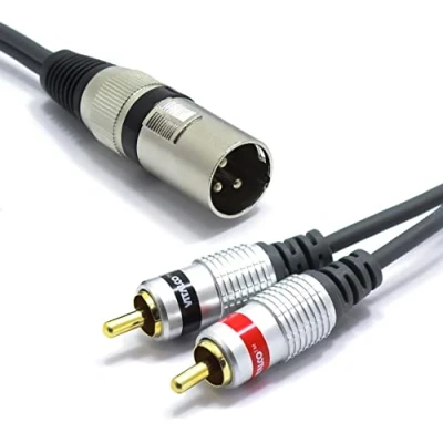 Abbildung von VITALCO XLR Stecker auf 2x Cinch Stereo Kabel 5m Mikrofonkabel 3 Polig Chinch Adapter