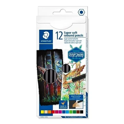 Abbildung von STAEDTLER 149C C12 Buntstifte (klassisches Sechskantformat, super weiche Mine, hohe Deckkraft auf hellem und dunklem Papier) Kartonetui mit 12 leuchtenden Farben