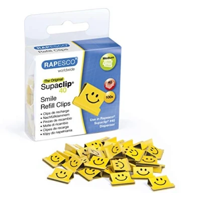 Abbildung von Rapesco Dokumentenclip Supaclip 40 Emoji gelb VE=100 Stück