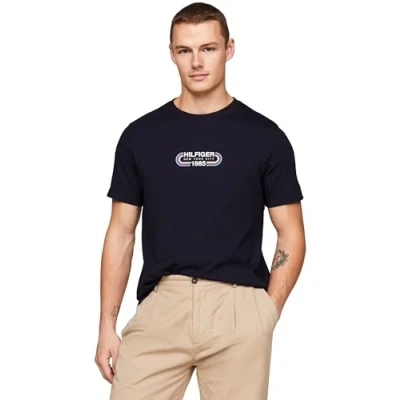 Abbildung von Tommy Hilfiger Track Graphic TEE Tshirt print, Herren, Größe: XS, Desert sky