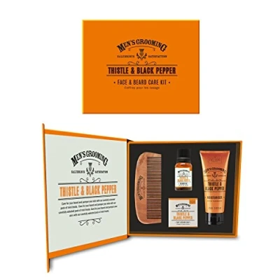 Abbildung von Scottish Fine Soaps Thistle &amp; Black Pepper Gesichts Bartpflegeset
