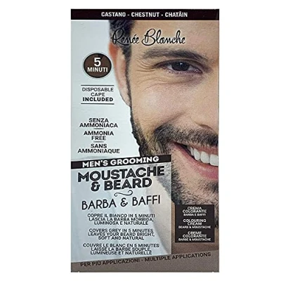Abbildung von Renee Blanche Haarfarbe für Bart und Schnurrbart, braune Farbe, 20 ml Tube + Entwickler 10 Shampoo