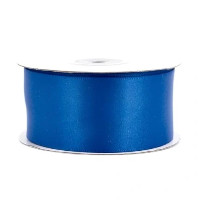 Abbildung von Doppelseitiges Satinband 38mm x 20m Rolle FARBAUSWAHL in 6/10/25/38mm farbecht &amp; waschbar Schleifenband für Hochzeit Geschenkband zum Verpacken Dekorieren Basteln Blau 352