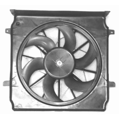 Abbildung von NRF 47529 Lüfter 455 12 300 mit Kühlerlüfterrahmen (Zarge) JEEP: Cherokee III