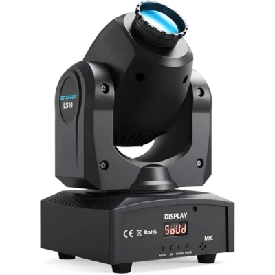 Abbildung von BETOPPER Moving Head Led Partylicht 35W Bühnenlicht mit 8 Gobos und Farben Discolicht Beam DMX 9/11Ch für DJ Bar Club Bühne Halloween Weihnachten Party