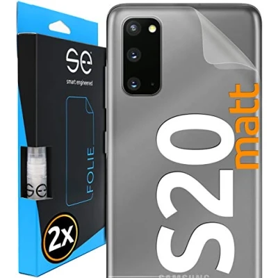Abbildung von smart engineered [2 Stück] Entspiegelte 3D Schutzfolien für die Rückseite kompatibel mit Samsung Galaxy S20, matt, selbstheilender Schutz vor Schmutz und Kratzern, Backcover, kein Schutzglas