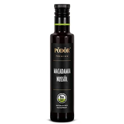 Abbildung von PÖDÖR Bio Macadamianussöl 250 ml kaltgepresst naturbelassen ungefiltert